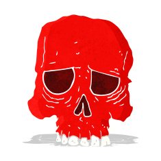 cartoon spooky skull N34
