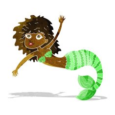 cartoon pretty mermaid waving N2