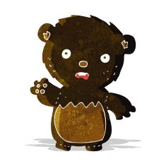 cartoon worried black bear