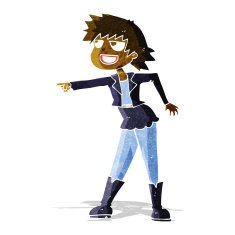 cartoon woman pointing N27
