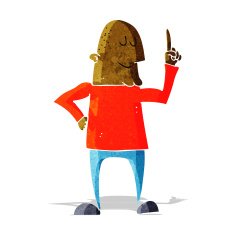 Cartoon Man Pointing Finger N3