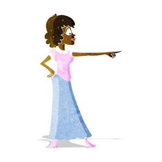 cartoon woman pointing finger N2