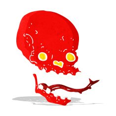 cartoon spooky skull N37