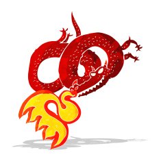 Cartoon Dragon Breathing Fire N16
