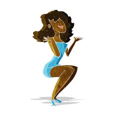 cartoon attractive woman sitting N2