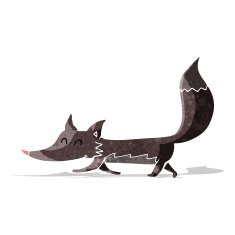 cartoon little wolf N45