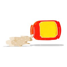 cartoon spilled jar
