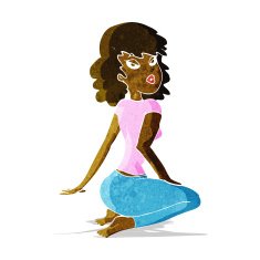 cartoon pretty woman N36