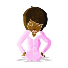 cartoon woman with hands on hips N22