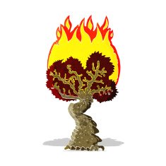 cartoon burning tree N10