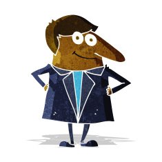 cartoon happy man in suit N2