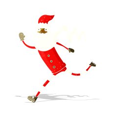 cartoon running santa N3