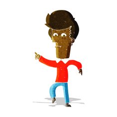 Cartoon Man Pointing N41