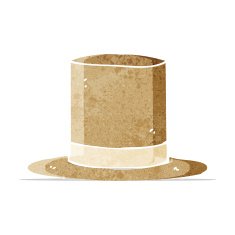 cartoon old top hat N8
