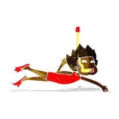 cartoon swimmer with snorkel N2
