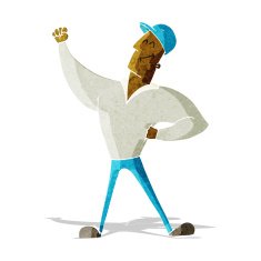 cartoon man striking heroic pose N2