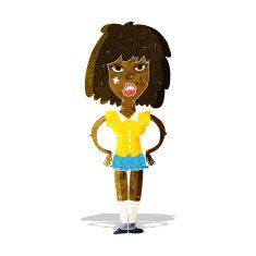 cartoon woman been in fight N2