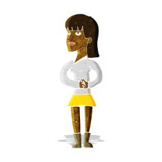 cartoon woman waiting N2