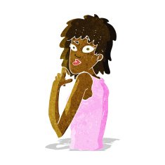 cartoon surprised woman N29