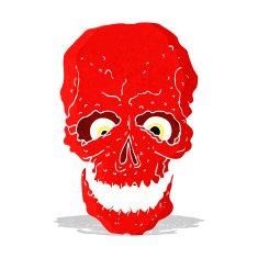 cartoon spooky skull N38