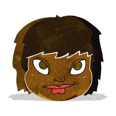 cartoon female face N18