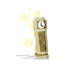 cartoon old grandfather clock