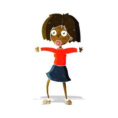cartoon surprised woman N30