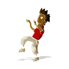 cartoon happy man doing funny dance N4
