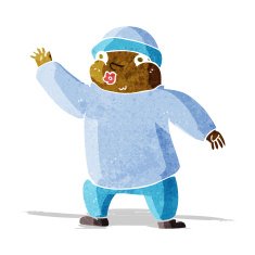 cartoon man in hat waving N2