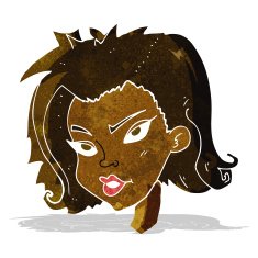 cartoon female face N20