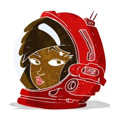 cartoon female astronaut N5