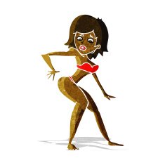 cartoon woman in bikini N7