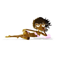 cartoon woman posing in underwear N2