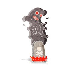 cartoon haunted grave