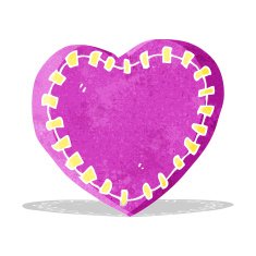 cartoon stitched heart N2