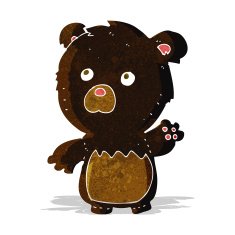 cartoon black teddy bear