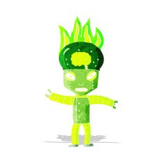 Funny Cartoon Robot N10