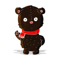 cartoon waving black bear cub N2