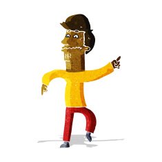 cartoon worried man pointing N4
