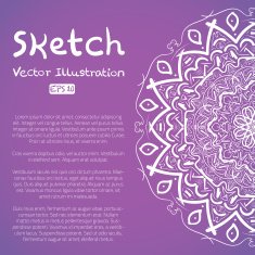 Hand Drawn Mandala Ornament Sketch Mockup vector background N2