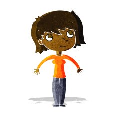 cartoon woman shrugging N6