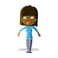 cartoon woman shrugging N7