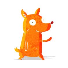 cartoon little dog waving N2
