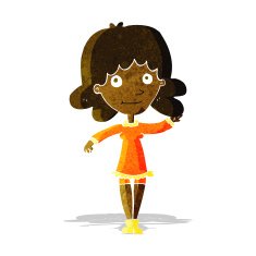 cartoon friendly woman waving N6