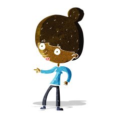 cartoon woman pointing N28