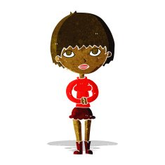 cartoon woman waiting patiently N2