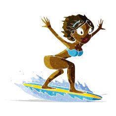 Cartoon Surfer Girl N7