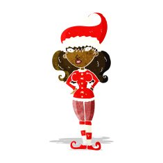 cartoon santa's helper woman N2
