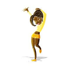 cartoon pretty woman dancing N3