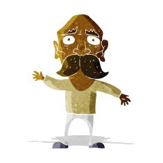 cartoon worried old man N3